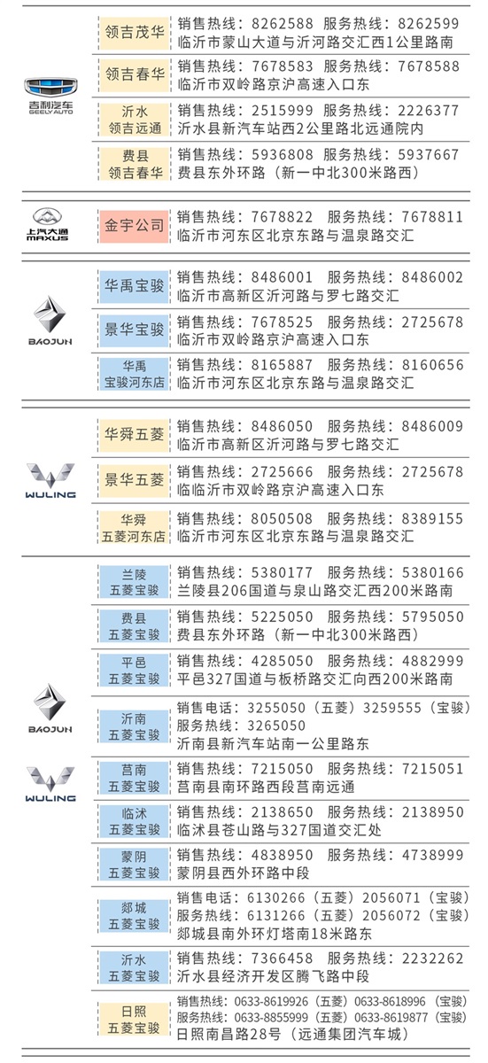 各品牌（pái）4S店服務（wù）熱線#11631